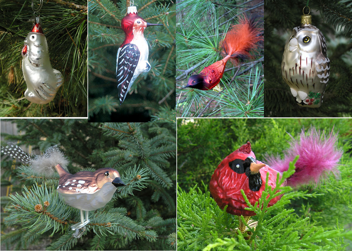 Hand Blown Glass Bird Ornaments